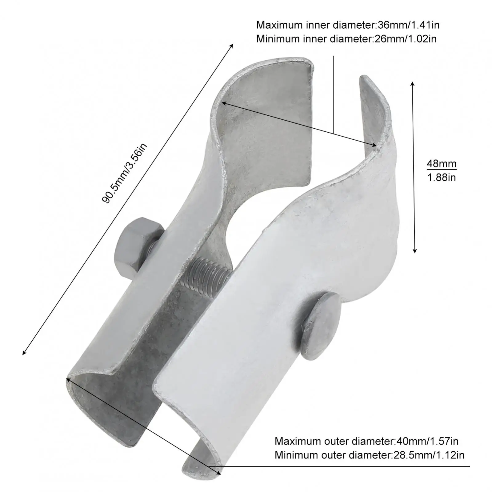 6 stücke 1-1/4 verzinkte Maschendraht zaun teile End schiene t Klemme für 1-1/od Rohr Maschendraht zaun klemme t Rohrs chell verbinder