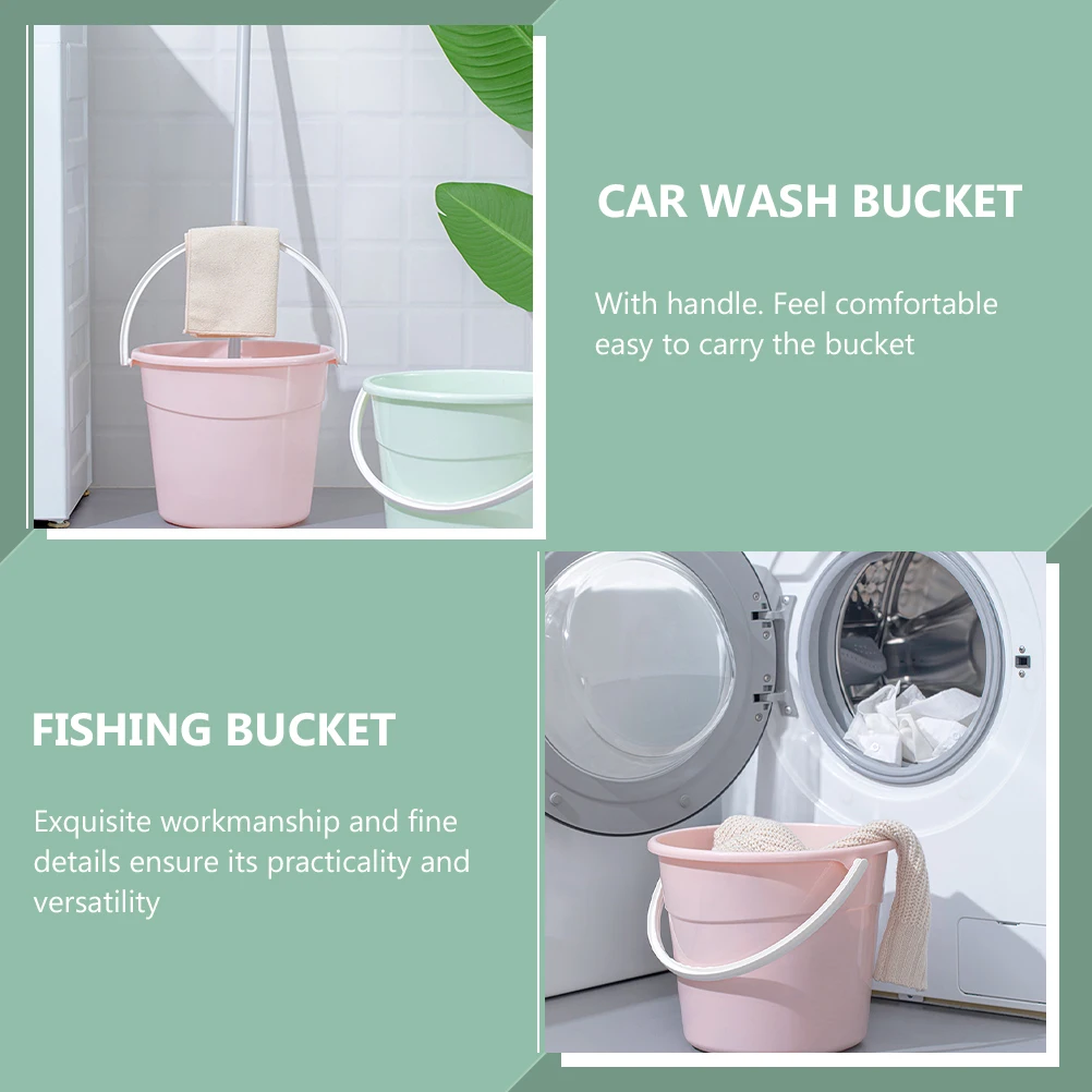 

Round Plastic Bucket Pink Container Gallon Barrel Cleaning Dispenser Car Wash Rustproof Stackable Lightweight