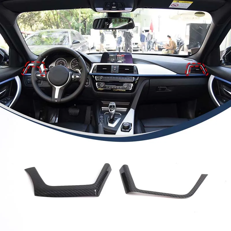 

For BMW 3 4 Series F30 F32 2016-2019 Real Carbon Fiber Car Interior Center Side Air Conditioner Outlet Vent Cover Trim Sticker