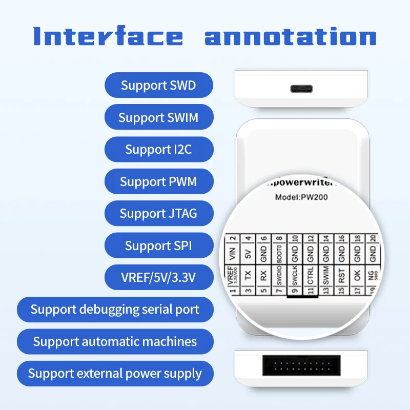 Powerwriter Pw200 Автономный эмулятор горелки Программатор массового производства Stm32 Gd32 Nuvoton