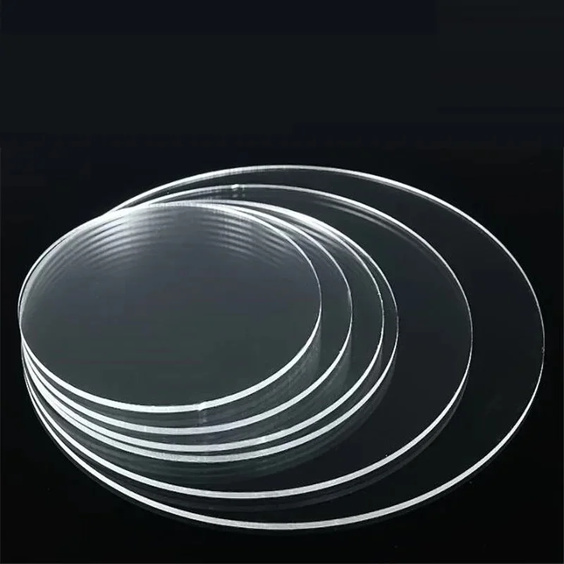 2Pcs/Lot 9cm 10cm 20cm Round Plexiglass Transparent Clear Plastic Sheet Acrylic Board Organic Glass Polymethyl