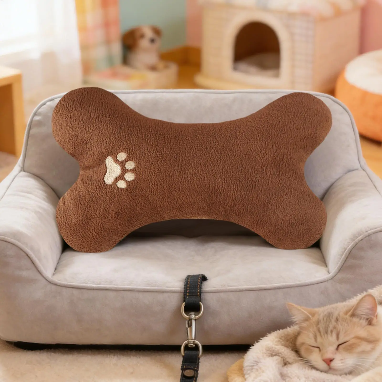 Washable Chew-Resistant Stuffed Toys Cat Pillow Soft For Medium Dog For Cuddling Sleeping Play Indoor Outdoor Puppy Kitten