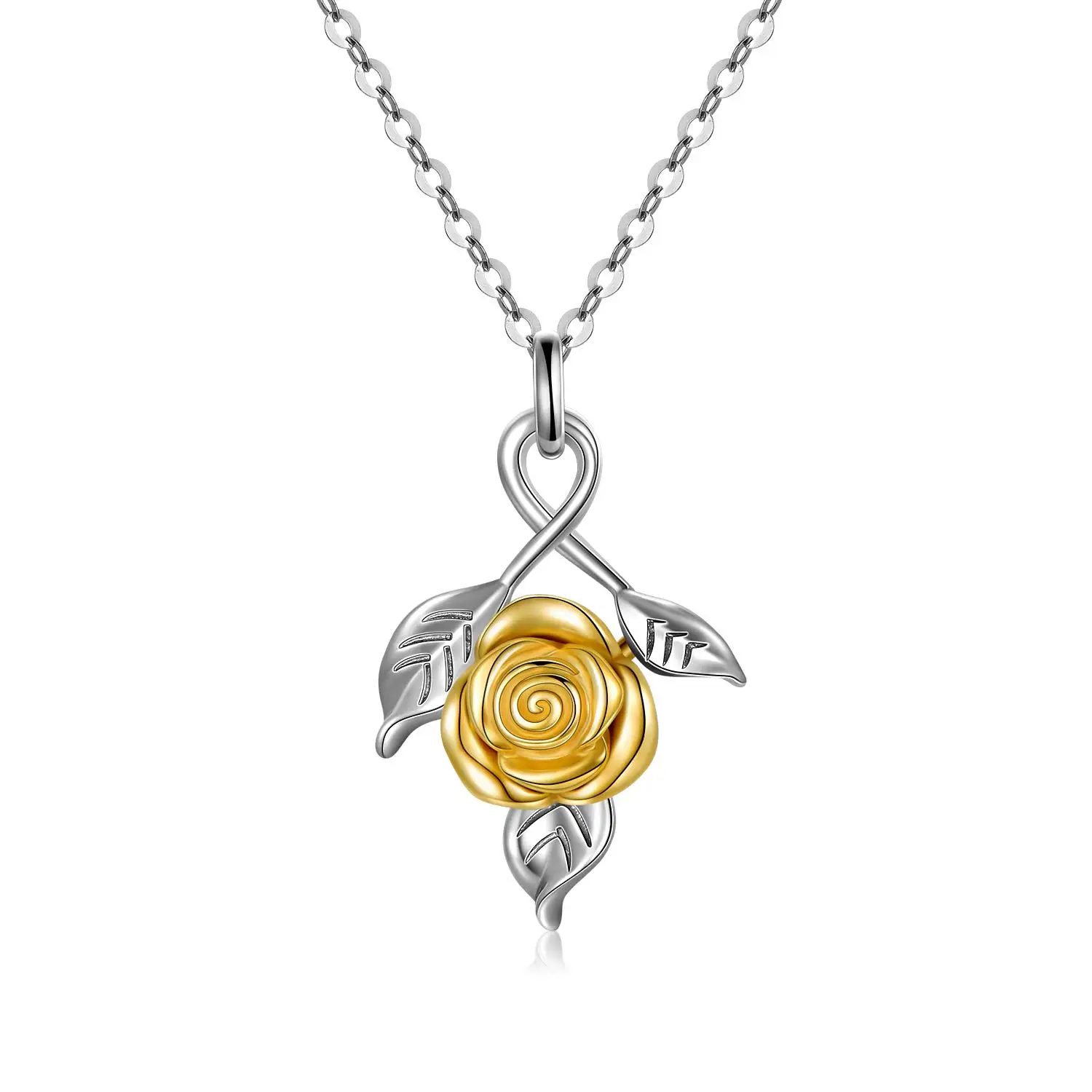 

YFN 14K Gold Flower Necklace for Women Delicate Yellow/Rose Gold Flower Pendant Necklace Fine Jewelry Gifts