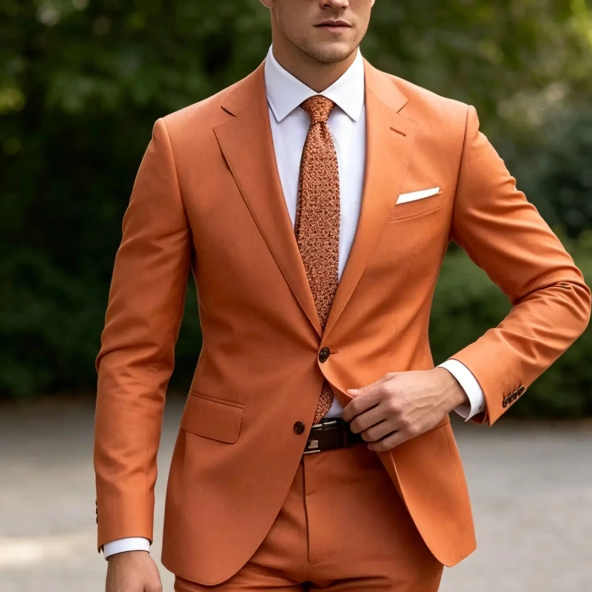 

Мужской костюм-двойка 2026: пиджак на одной пуговице и брюки, пошив на заказ, для повседневной носки и вечеринок, мужская одежда 2024