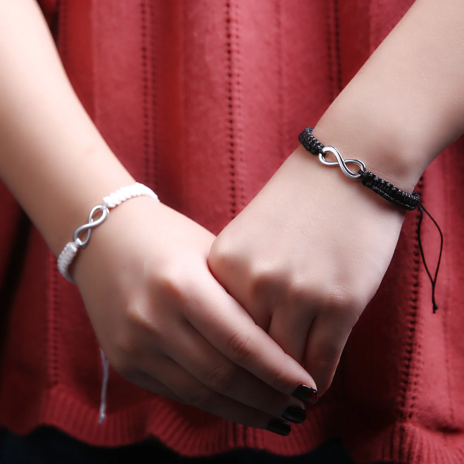 2Pcs/Set Multicolor Number 8 Infinity Lucky Bracelet For Women Men Friendship Handmade Braided Rope Charm Couple Bracelet Gifts