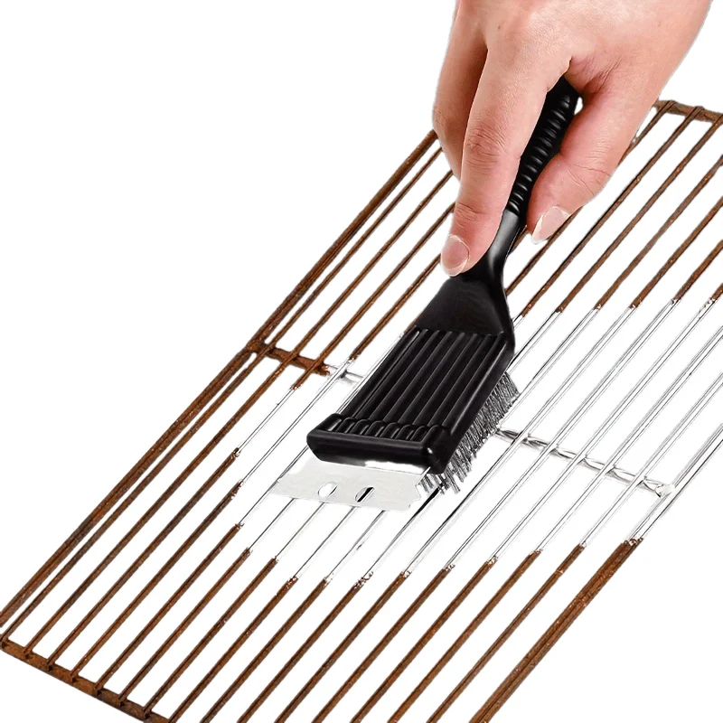 

1pack Heavy Duty Grill Cleaner Brush Steel Bristles with Plastic Handle for Deep BBQ Cleaning Portable BBQ Accessories