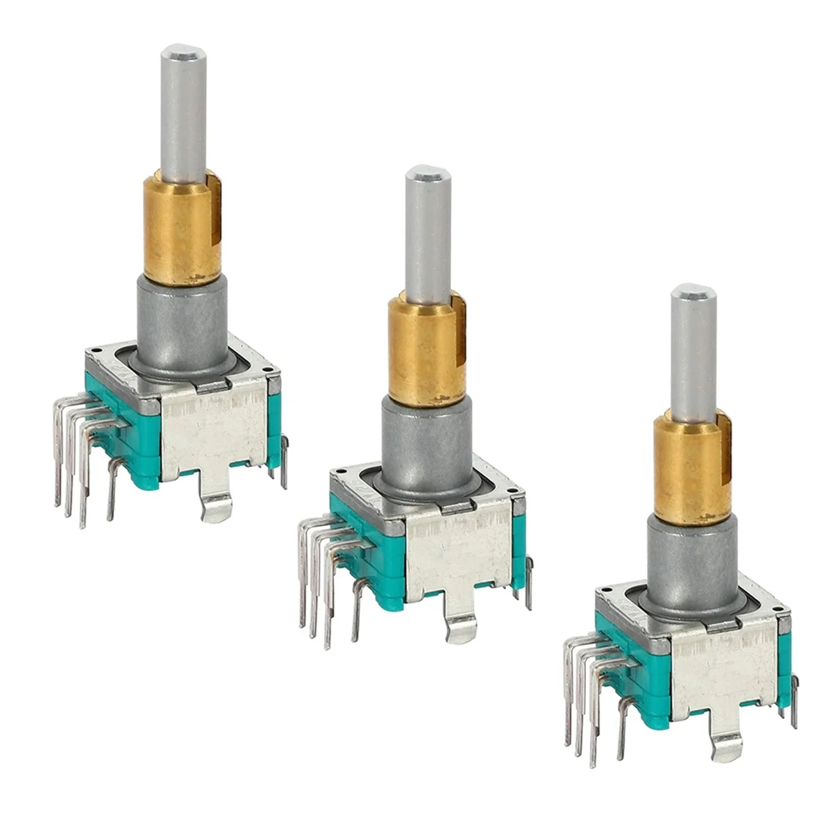 3PCS EC11EBB24C03 Dual Axis Encoder with Switch 30 Positioning Number 15 Pulse Point Handle 25mm