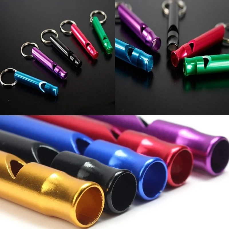 10 Pieces/set of Aluminum Alloy Small Whistle Keychain Outdoor Survival Camping Emergency Sports Safety Whistle