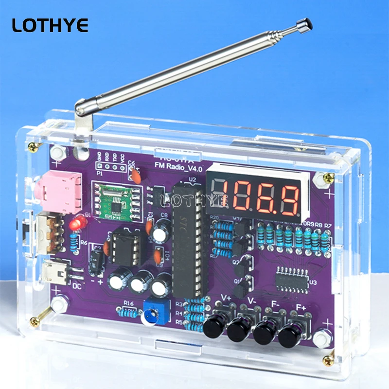 RDA5807S Radio Assembly Kit FM Circuit Board DIY Electronic Kit 5V / 3V Dual Power Supply 87-108MHz School Teaching Training