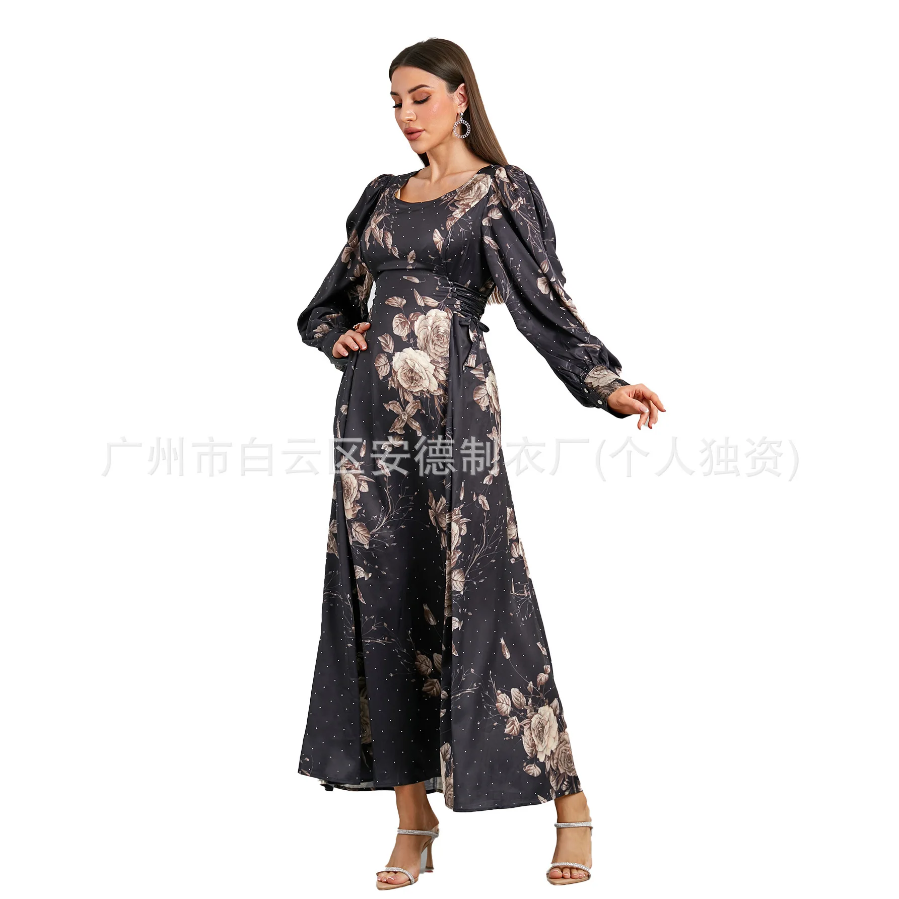 Asie centrale Jalabiya jupe longue Robe imprimée femmes nouveau Musili Robe longue Robe Abaya Ramadan dubaï luxe Islam élégant