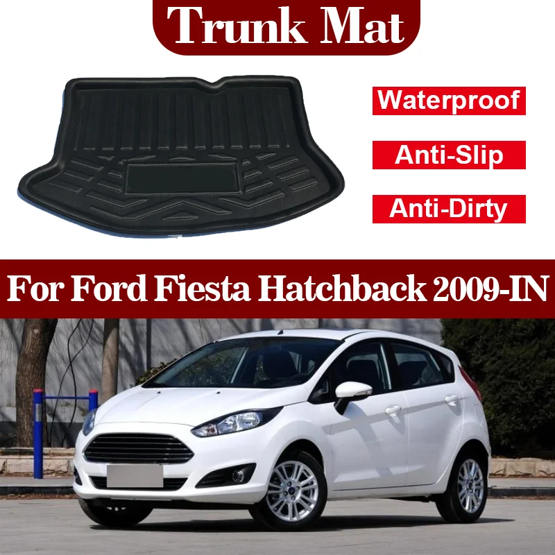 

For Ford Fiesta Hatchback 2009-2024 Car Trunk Mats Rear Trunk Boot Liner Mat Cargo Waterproof Carpets Pad Anti-Slip Dirt-proof