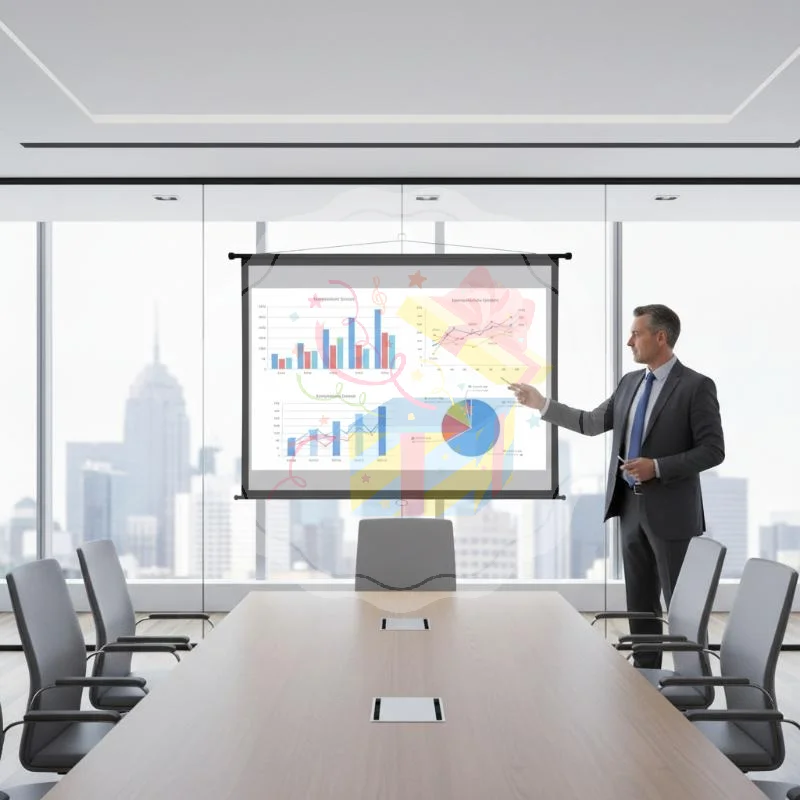 Lightweight Anti-Light Projector Screen Portable 60/72/84/100/120 Inches for Versatile Image Display