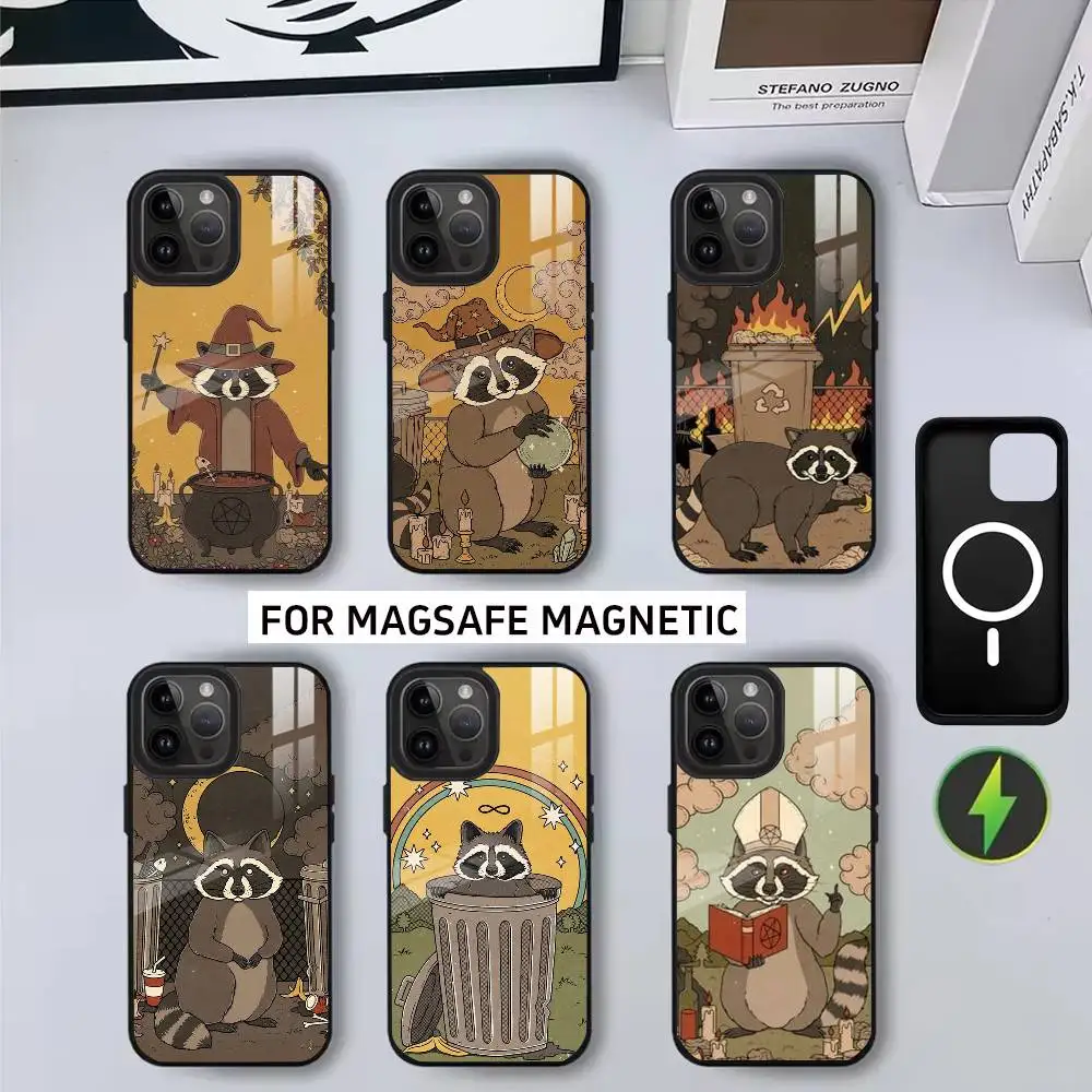 

R-Raccoon T-Tarot Art RT Phone Case For iPhone17,16,15,14,13,12,11 Plus,Pro Magnetic with Magsafe Wireless Charging
