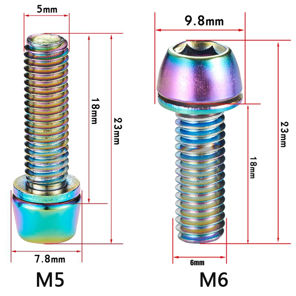 Boulon de potence en acier inoxydable pour vélo de route et VTT, vis de colonne montante, guidon de vélo, M5x18 mm, M6x18 mm, 6-12 pièces