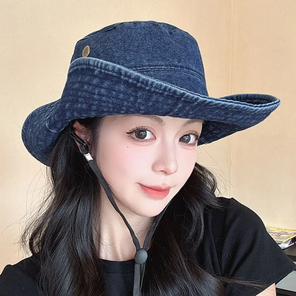 Cappello da pescatore estivo da cowboy occidentale Cappello da sole anti-UV a tesa larga Protezione solare traspirante Cappellini da alpinismo Escursione in campeggio