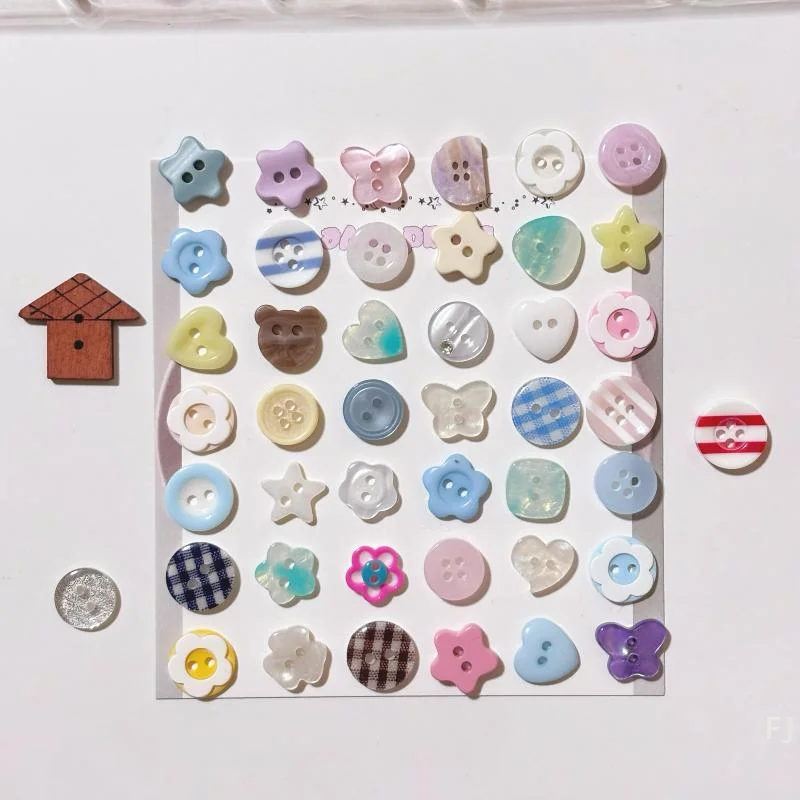 [YU]20pcs/set Multicolour Button S Crafts DIY Scrapbooking Cute Korean Sewing Button Randomly Apparel Accessories