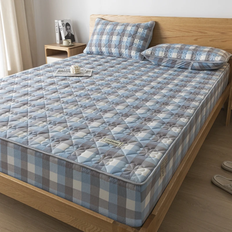 A-Class Hypoallergenic Washed Cotton Quilted Mattress Cover - Soft, Antibacterial, Cozy for a Restful Night\'s Sleep