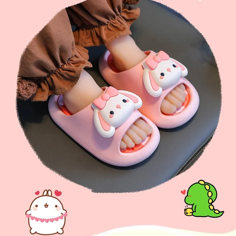 

2024 Boys Slippers Parent-child Children Sandals Slippers Girls Princess Cartoon Indoor Non-slip Bathroom Soft Sole Kids Slipper