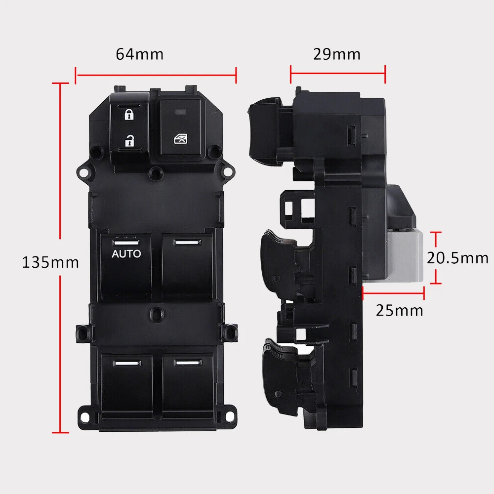 Window Switch Compatible with Honda Accord Sedan 2008 2009 2010 2011 2012 Driver Side Master Power Window Switch