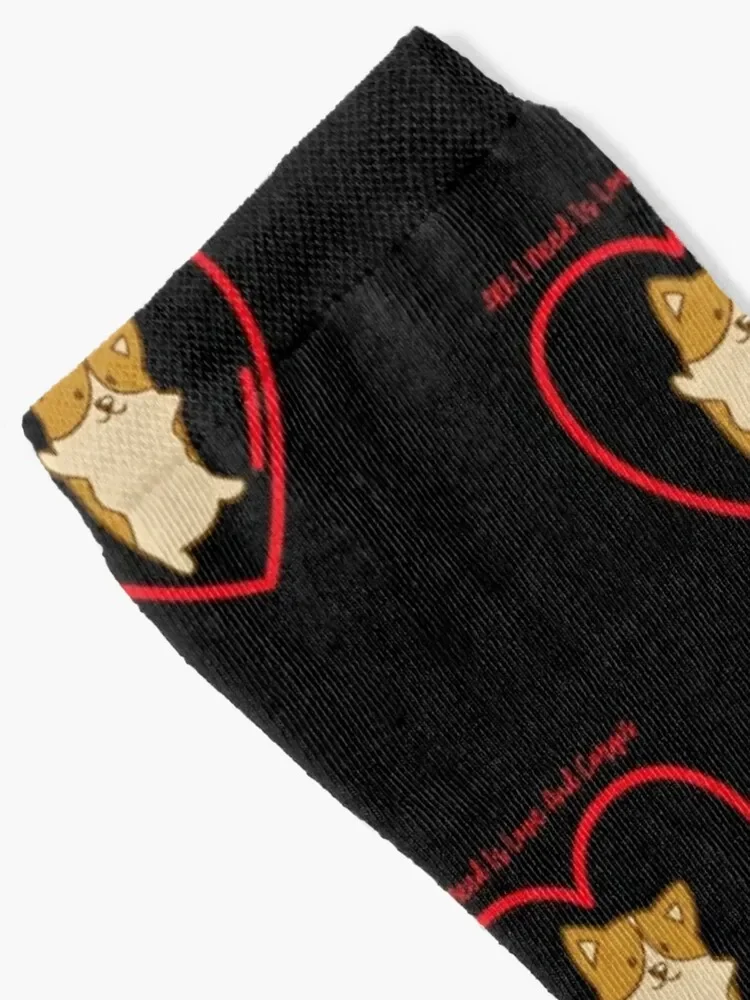 All I Need Is Love And Corgis - My Corgi Is My Valentine Socks FASHION heated Woman Socks Men's