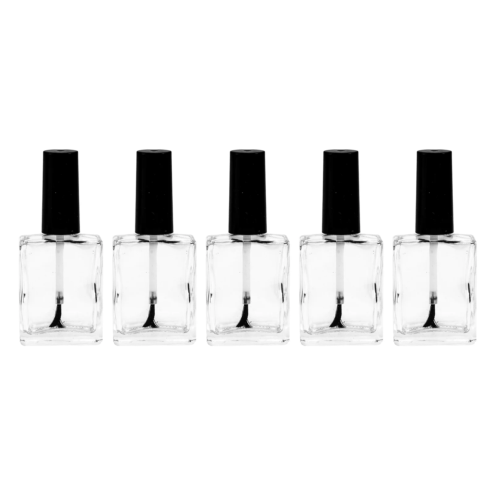 

5 Pcs/pack Gel Remover Cuticle Oil Pen Empty Bottles Nail Polish Clear 15ml Square