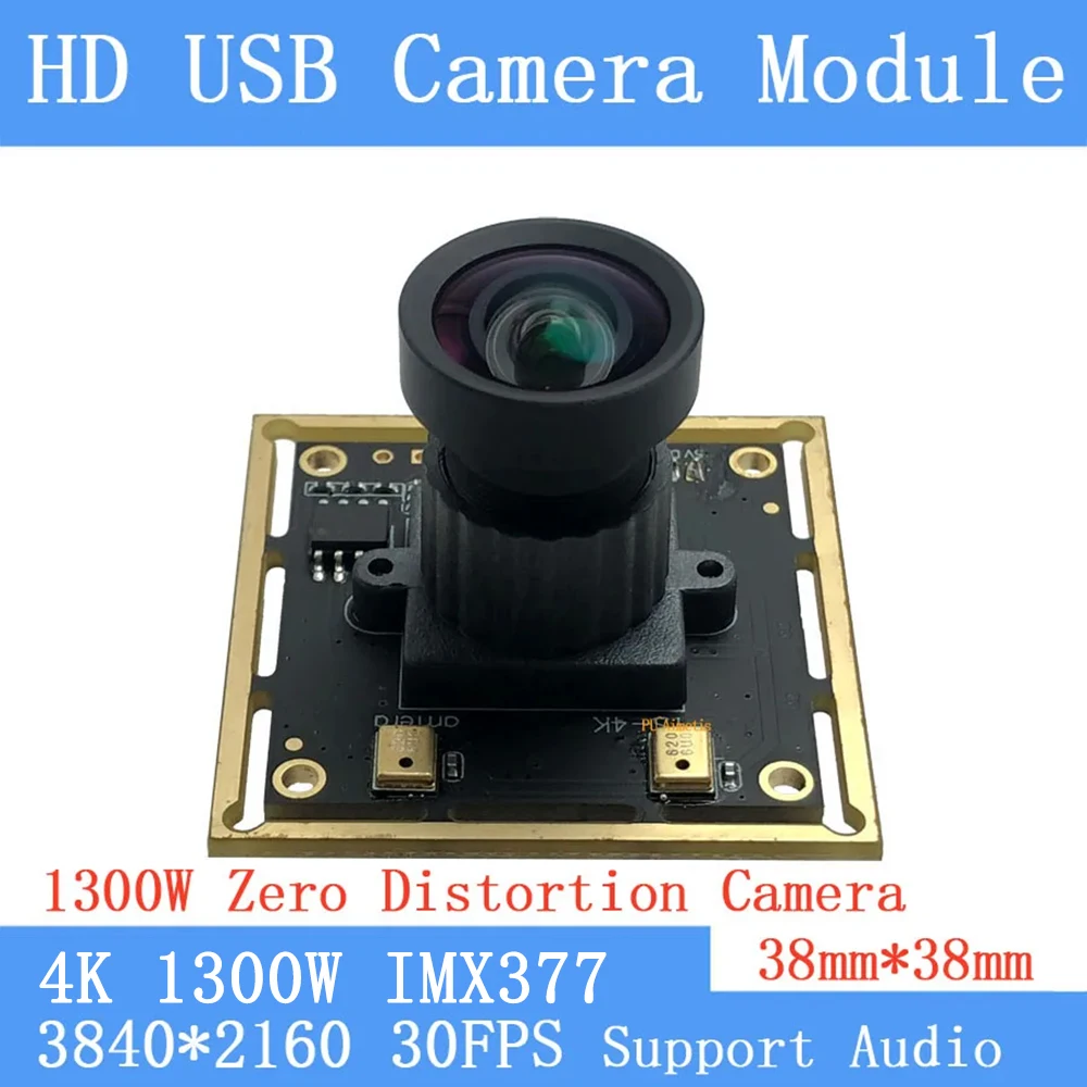 

Нулевое искажение CCTV Высокое разрешение 4K 3840x2880 IMX377 UVC Драйвер Мини USB Модуль камеры Mjpeg 30Fps Веб-камера Поддержка аудио