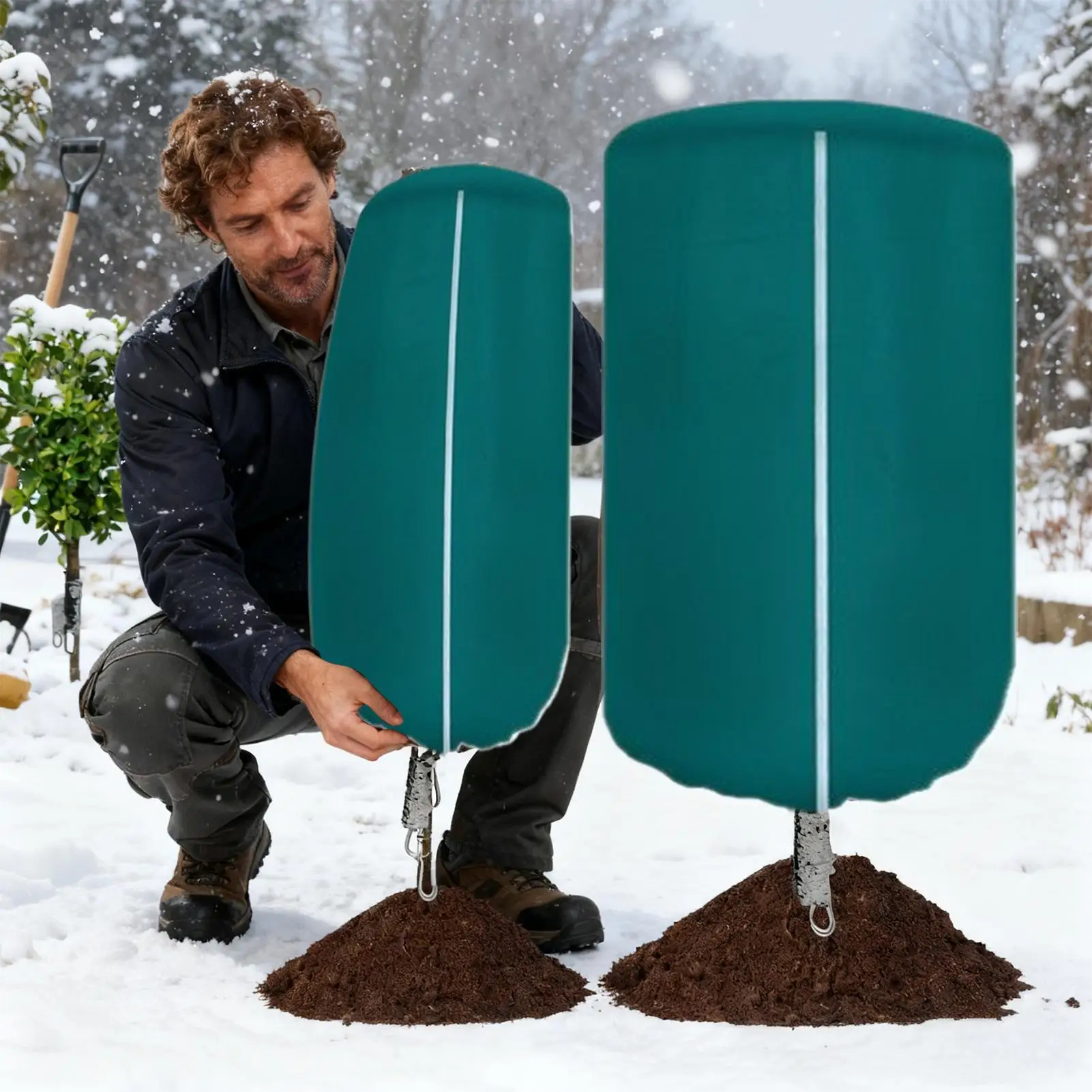 

Plant Covers For Winter Cold Weather Wrap Blanket Frost Cloth With Drawstring Zipper For Garden Patio Vegetable Flower Overnight