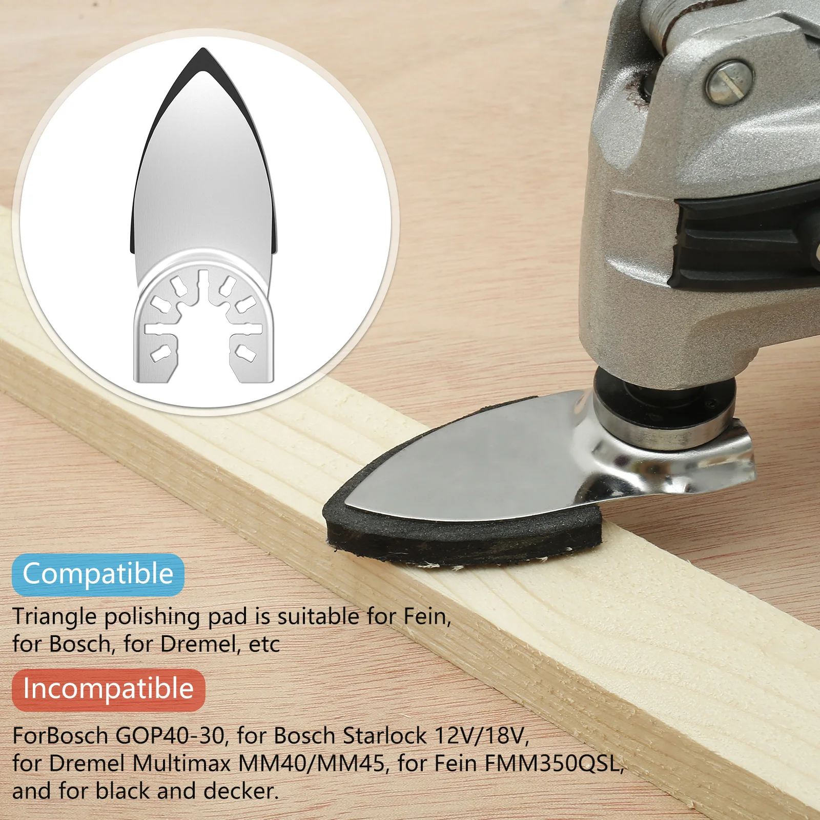 Imagem -05 - Conjunto de Ferramentas Oscilantes Multifuncionais Almofadas de Lixa Triângulo Gancho Loop Lixa Ferramenta Elétrica para Madeira Metal Gesso 65124 Pcs