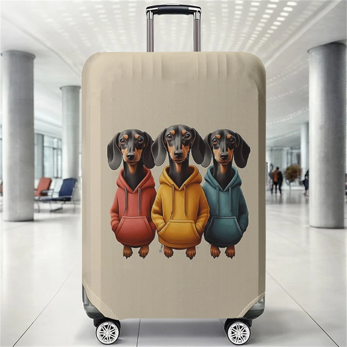 

Защитный чехол для багажа с рисунком собаки, подходит для багажных чехлов размером 18-32 дюйма, перчатки для ручки багажной сумки, дорожные аксессуары.