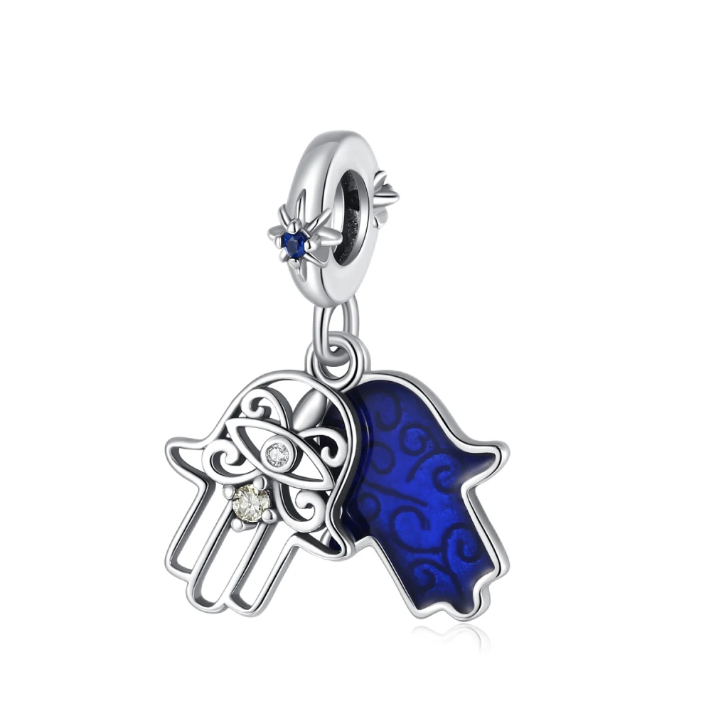 

Ahthen 925 Sterling Silver Hot Sale Beads Blue Demon Clone Charm fit Snake Chain Bracelets Necklaces for Women Jewelry Making