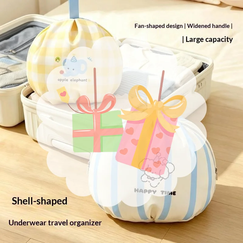 Portable Travel Underwear Organizer Bag Cartoon Lightweight Bra Storage Bag Durable Underwear Sorting Bag