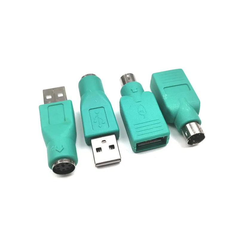 2pcs/lot USB Male/Female to PS2 Connector For PS/2 Female Cable Adapter Converter For PC Keyboard Mouse Connectors