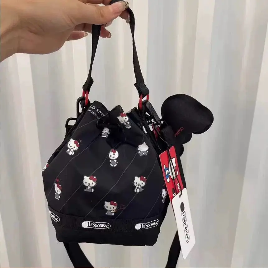 귀여운 활 고양이 만화 Hellokitty 여성용 가방 크로스 바디 백 통근 배낭 캐주얼 원 숄더 핸드백