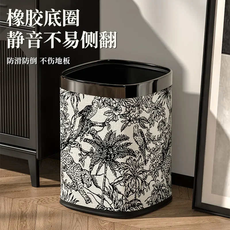 for Retro Forest Trash Can Household High Value Living Room Kitchen Office Hotel Uncovered Double Layer Large Capacity