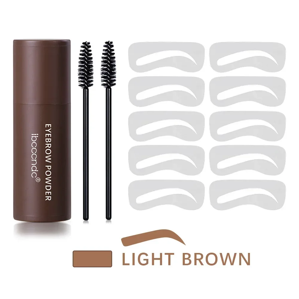 New Brow Stamp Kit Reusable Head Eyebrow Powder Stencil Kit Makeup Shadow Stick 1 Step Eyebrow Shaping Long Lasting Stamp Kit