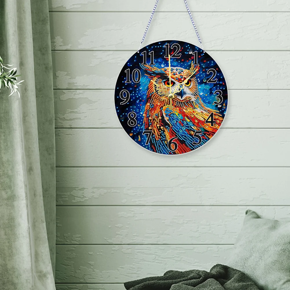 Premium Diamond Painting Ornament with Integrated Clock, Classic Style Crystal Diamond Art for Wall Decor Kitchen Living Room Home Decor - view 5
