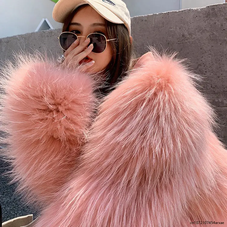 Women Autumn Winter Imitation Fox Fur Fur Fluffy Coat High Waist V-Neck Furry Bomber Jacket Zipper Cardigan Flocking Streetwear