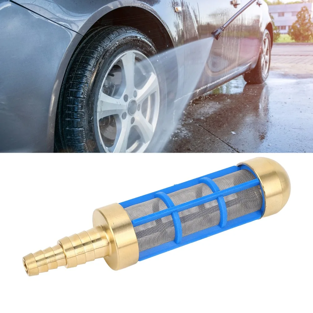 Brass and Stainless Steel High Pressure Washer Hose Compact Easy to Install Water Suction Strainer Blue and Yellow