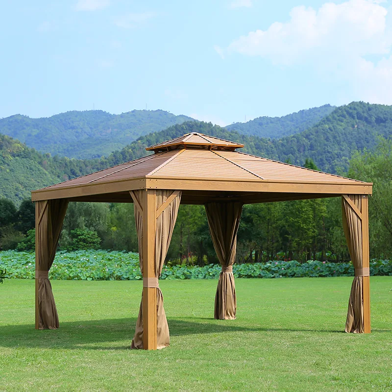 Outdoor gazebo Home villa Courtyard Simple four-corner pavilion Sunshine board Wrought iron pavilion Cabin construction site Tea