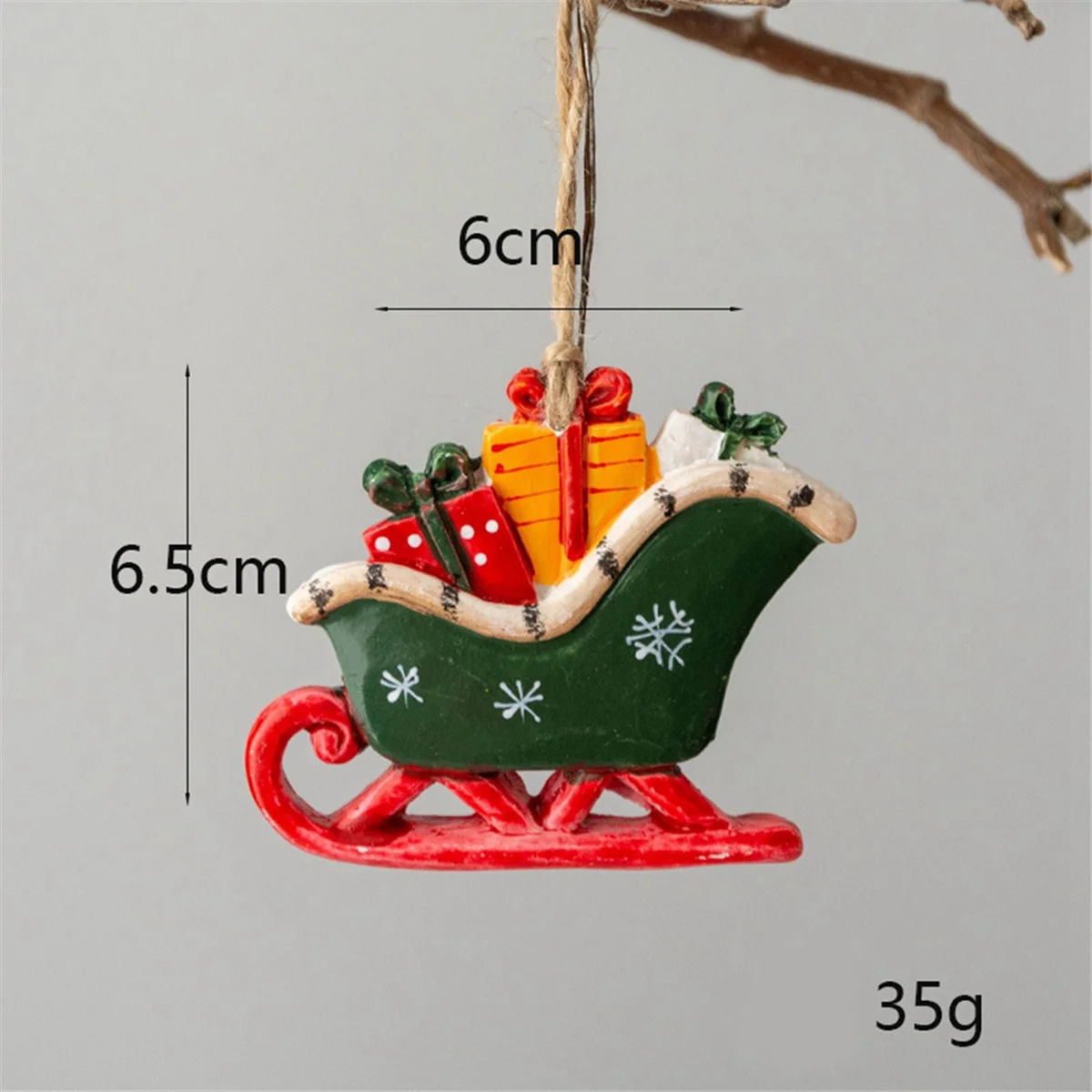 Christmas Resin Small Pendant Christmas Tree Pendant Ornaments Christmas Scene Layout Retro Handmade Painting Pendant