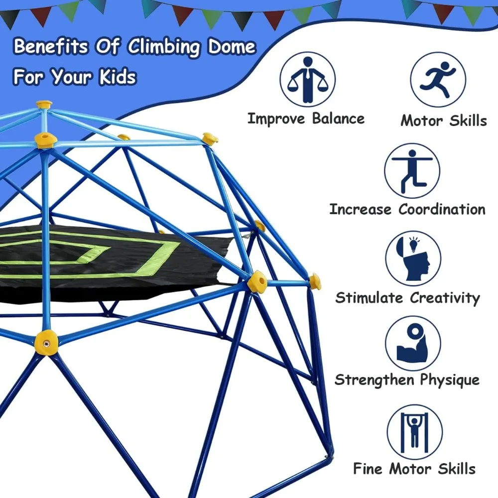 Hamaca, cúpula de escalada de 10 pies con hamacas, cúpula escaladora para niños de 3 a 8, capacidad de peso de 1000 libras, centro de juegos para niños, hamaca