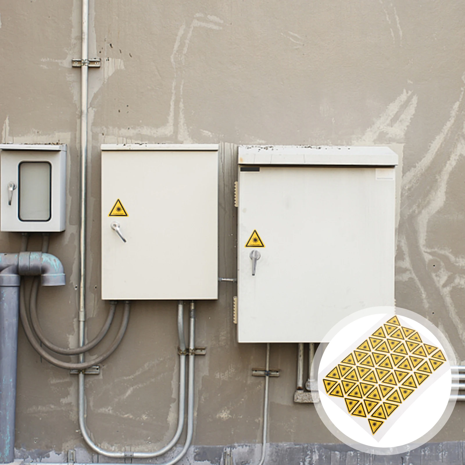 

50Pcs Triangle Laser Warning Stickers Safety Cautious Sign Warning Sign Decals Security Caution Labels Laser Cautious Stickers