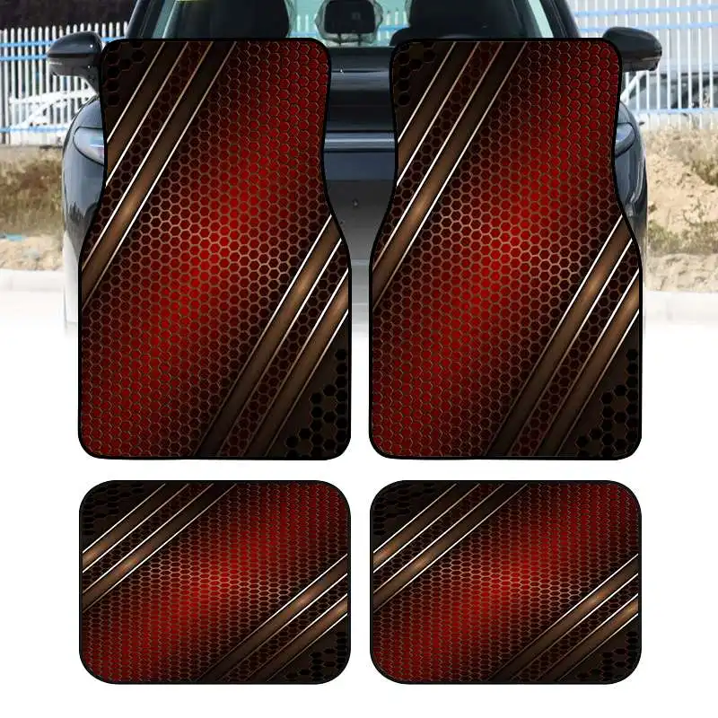 2pcs/4pcs Cool Car Floor Mats, Suitable For Sedans, Trucks, And SUVs, Make An Ideal Gift Choice. These Durable Floor Mats Are Pe