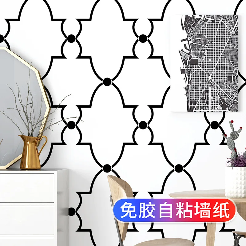 ورق حائط فاخر ذاتي اللصق مقاوم للماء والرطوبة مع غراء داعم وملصقات حائط منزلية سميكة لغرفة النوم باللون الأبيض #2