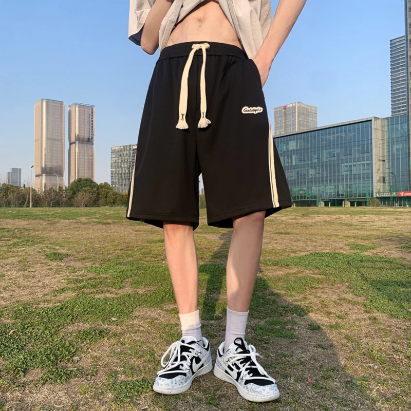 Side Stripe Gym Shorts Men 2024 Summer Streetwear Mens Casual Y2k Shorts Korean Fashion High Street Daily Loose Short Pants Men