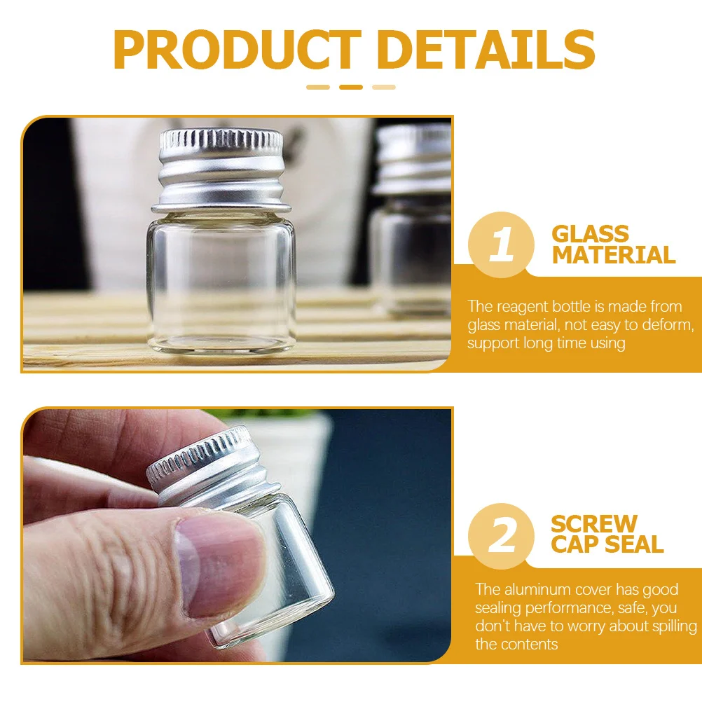 

12Pcs Glass Sample Bottles 5Ml Sealing Reagent Vials Compact Lightweight for Medicine Container Storage Use