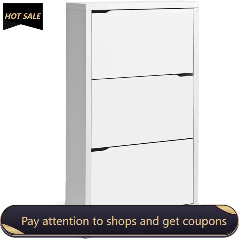 Open Closets White (99-4514-HiT) Shoes Storage System Simms 3-Door Shoe Storage Cabinet Shoemakers Room Furniture Shoerack Rack