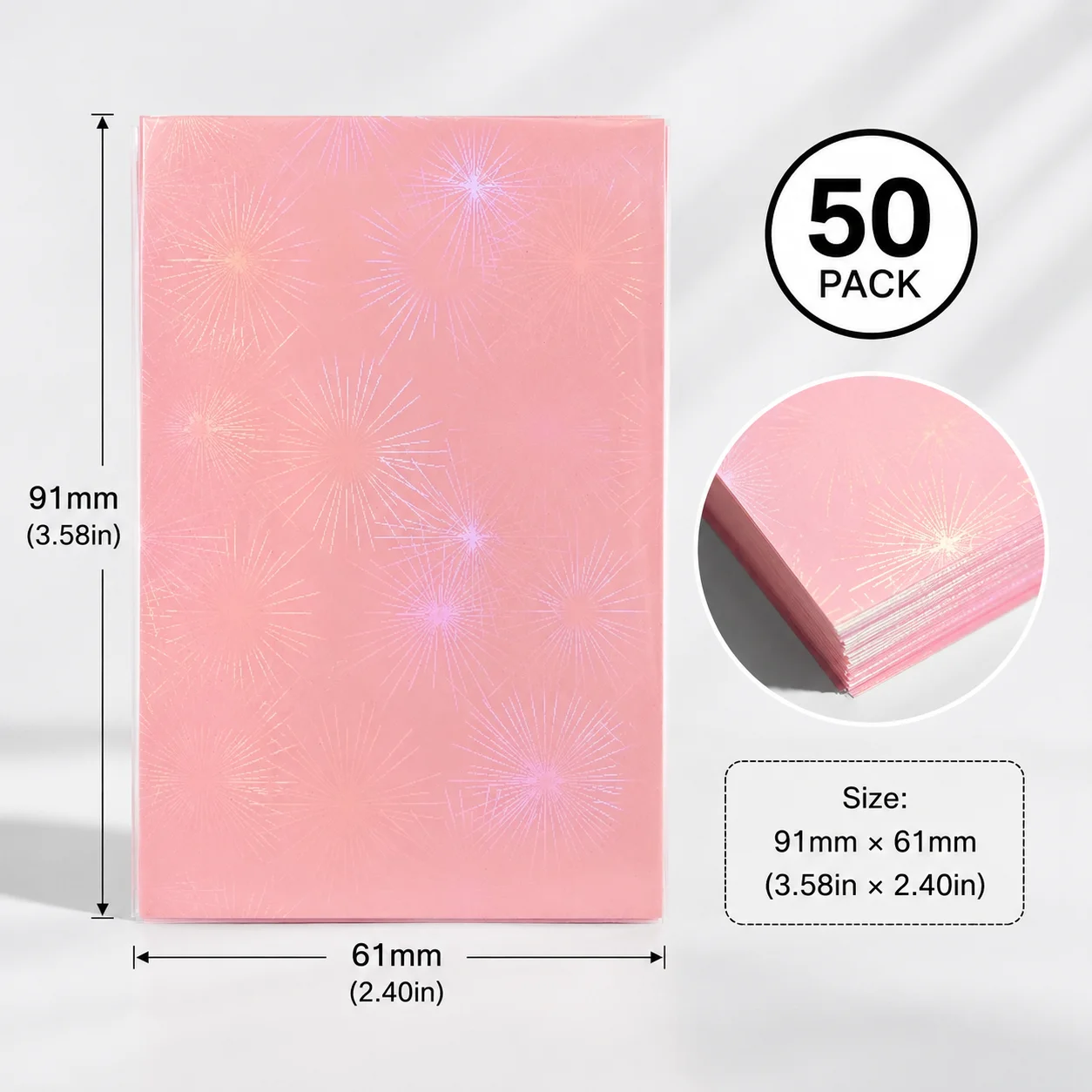 Sharkbang 50 Stück/Lot Holo-Kartenhüllen, 61 x 91 mm, 20C Macaron-Farbe, Kpop-Halter für Postkarten, Filme, Spielkarten, Fotokartenschutz