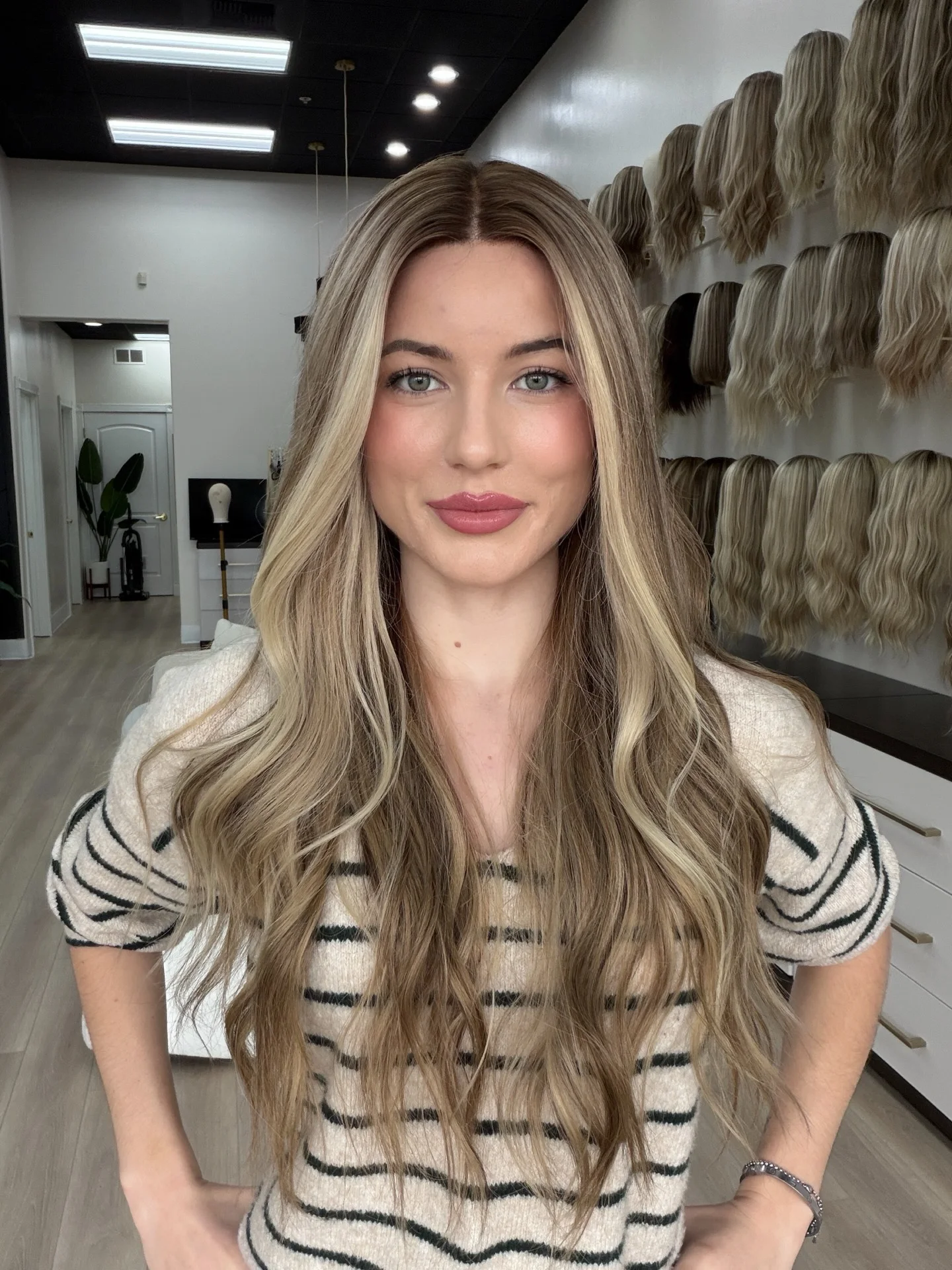 Women's Wig Ombre Golden-brown Mixed Color Warm Wig Long Loose Wave Balayage Realistic Look Natural Hairline Wigs High Density