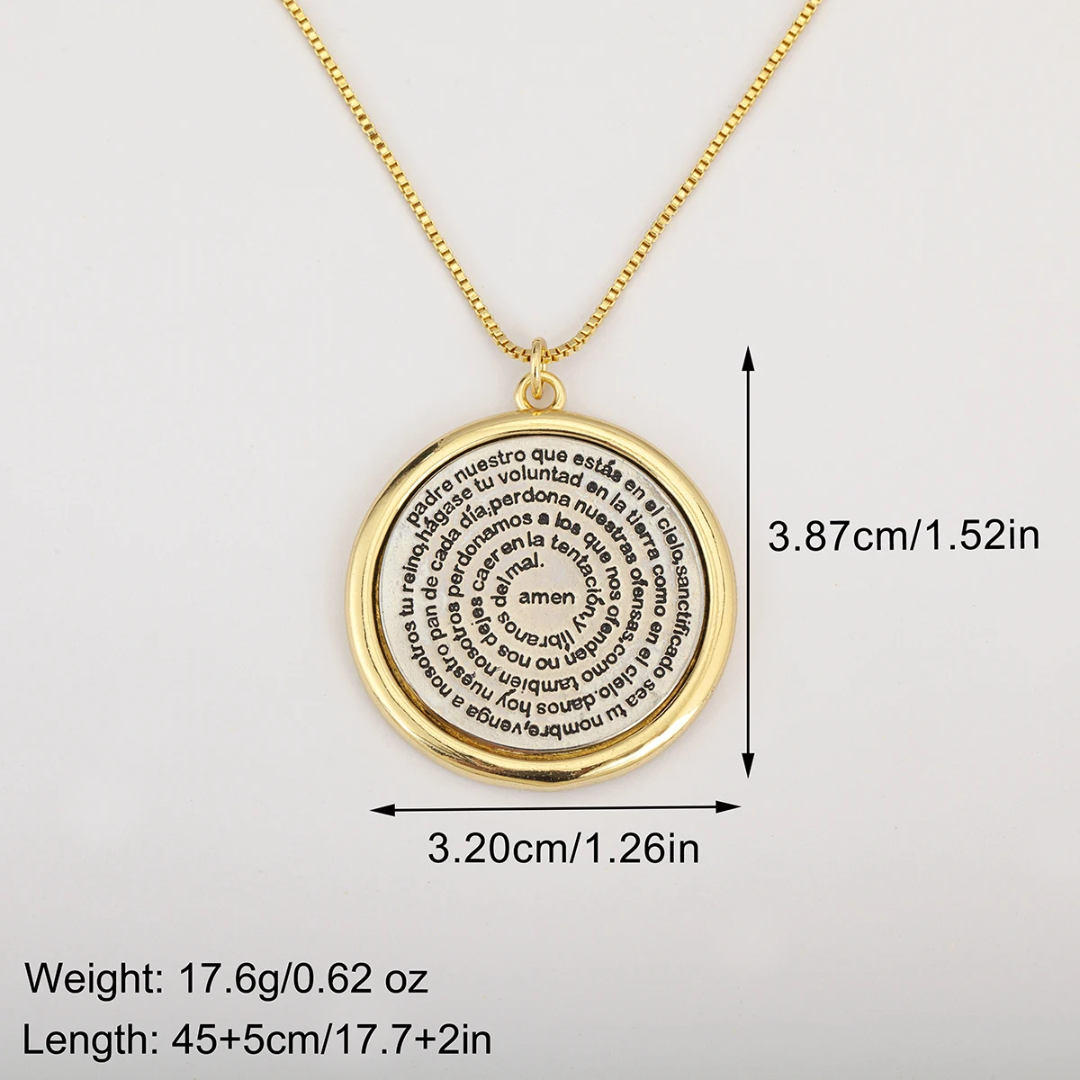 Nidin New Trendy Round Cross Pendant Necklace For Women Men Christian Bible Runes Copper Jewelry Accessories Daily Party Gifts